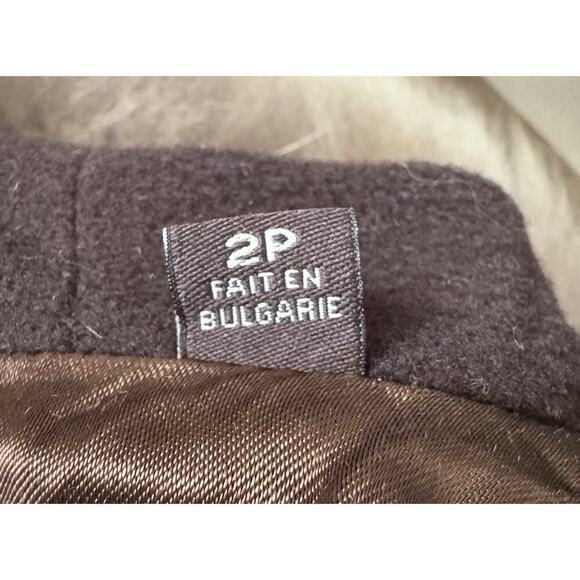 MARC NEW YORK BROWN WOOL COAT WITH FUR HOOD SIZE 2P - Picture 10 of 14